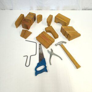 Playskool Wooden Building Blocks SUMMCO / KING TOY Tools Good Starter Collection
